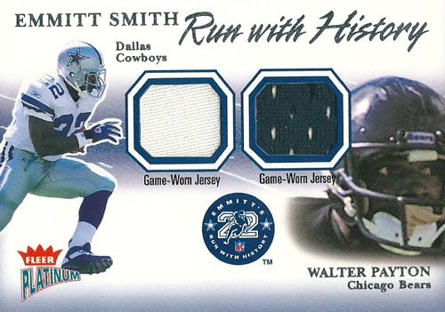 エミット・スミス / ウォルター・ペイトン NFLカード Emmitt Smith / Walter Payton 2002 Fleer Platinum Run With History 066/222