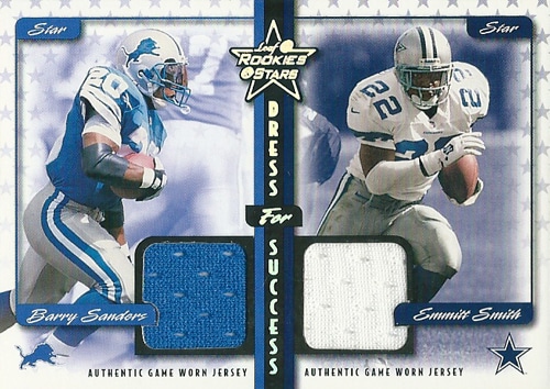エミット・スミス / バリー・サンダース NFLカード Emmitt Smith / Barry Sanders 1999 Leaf Rookies and Stars Dress For Success 006/100