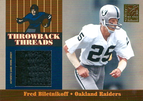 フレッド・ビレトニコフ / ランディ・モス NFLカード Fred Biletnikoff / Randy Moss 2006 Donruss Elite Throwback Threads 12/27