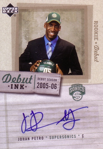 ヨハン・ペトロ NBAカード Johan Petro 05/06 Upper Deck Rookie Debut Ink