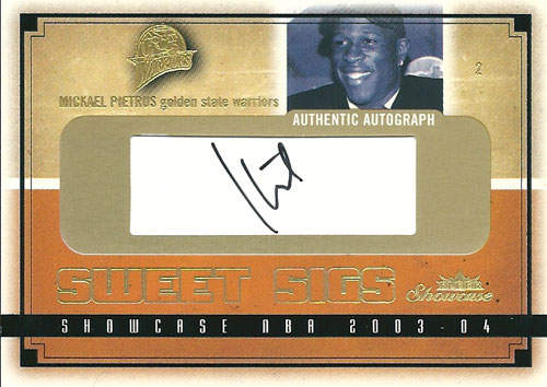 ミカエル・ピートラス NBAカード Mickael Pietrus 03/04 Fleer Showcase Sweet Sigs 351/800