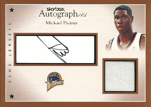 ミカエル・ピートラス NBAカード Mickael Pietrus 03/04 Skybox Autographics Autographs Jerseys 014/125