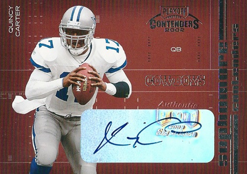 クインシー・カーター NFLカード Quincy Carter 2002 Playoff Contenders Sophomore Contenders Autographs 204/300