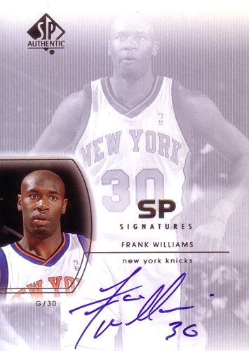 フランク・ウィリアムズ NBAカード Frank Williams 02/03 SP Authentic SP Signatures