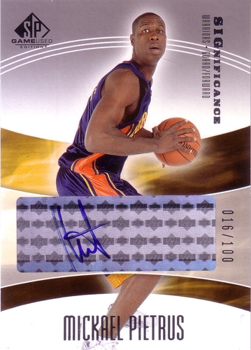 ミカエル・ピートラス NBAカード Mickael Pietrus 04/05 SP Game Used SIGnificance 016/100