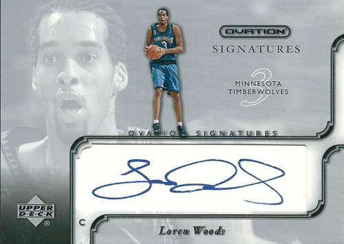 ローレン・ウッズ NBAカード Loren Woods 02/03 UD Ovation Signatures
