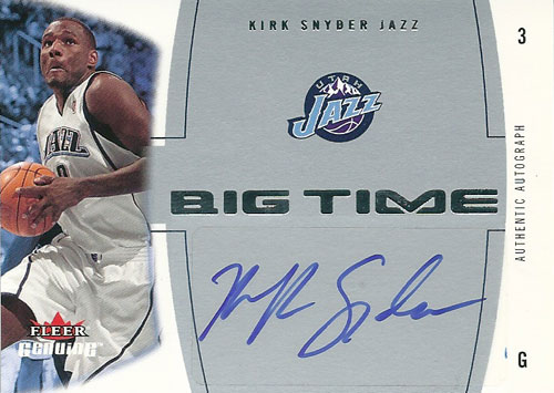 カーク・シュナイダー NBAカード Kirk Snyder 04/05 Fleer Genuine Big Time Autographs
