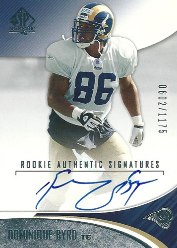 ドミニク・バード NFLカード Dominique Byrd 2006 SP Authentic Rookie Autographs
