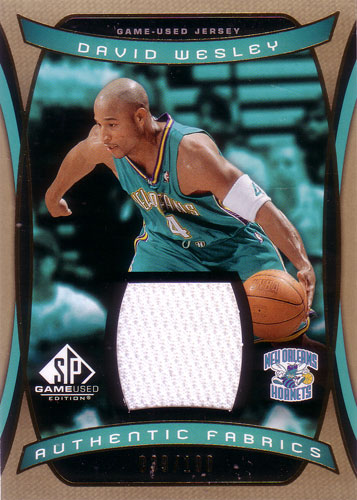 デイビッド・ウェズリー NBAカード David Wesley 2004/05 SP Game Used Authentic Fabrics Gold 039/100