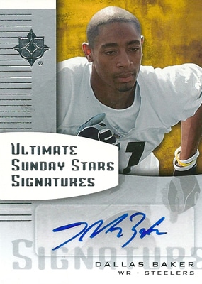 ダラス・ベイカー NFLカード Dallas Baker 2007 Ultimate Collection Sunday Stars Signatures