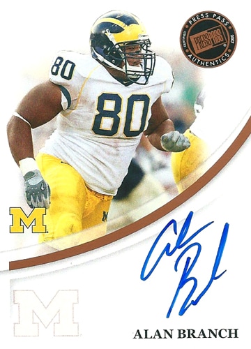 アラン・ブランチ NFLカード  Alan Branch 2007 Press Pass Autographs