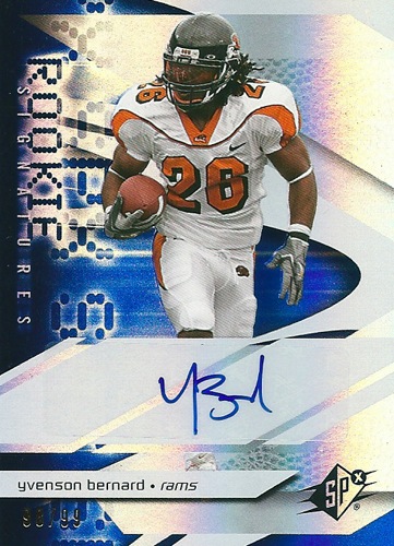 エバンソン・バーナード NFLカード Yvenson Bernard 2008 SPｘ Rookie Autographs 98/99