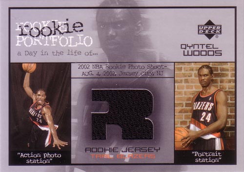 クインテル・ウッズ NBAカード Qyntel Woods 02/03 Upper Deck Rookie Portfolio Jerseys
