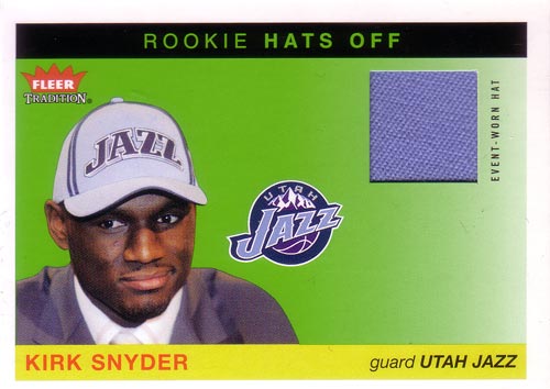 カーク・シュナイダー NBAカード Kirk Snyder 04/05 Fleer Tradition Rookie Hats Off 038/100