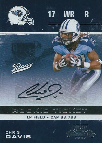 クリス・デービス NFLカード Chris Davis 2007 Playoff Contenders Rookie Autographs