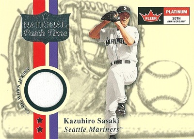 佐々木主浩 MLBカード Kazuhiro Sasaki 2001 Fleer Platinum National Patch Time Jersey