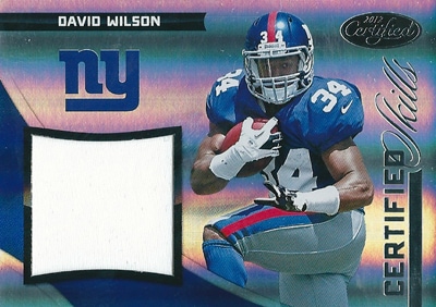 デビット・ウィルソン NFLカード David Wilson 2012 Panini Certified Certified Skills Materials 279/299