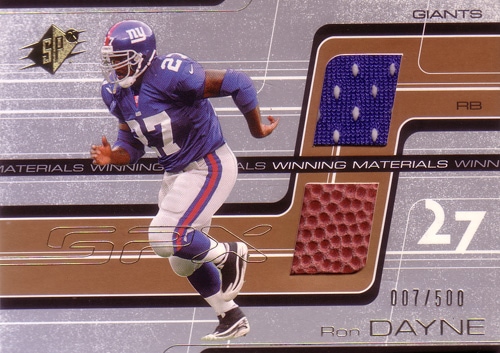 ロン・デイン NFLカード Ron Dayne 2001 SPx Winning Materials 007/250