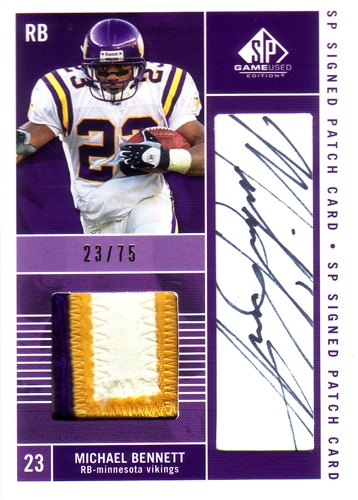 マイケル・ベネット NFLカード Michael Bennett 2003 SP Game Used Edition Signed Patch 23/75(ジャージナンバー！)