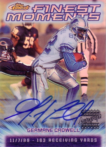 ジャーメイン・クロウェル NFLカード Germane Crowell 2000 Finest Moments Refractors Autographs