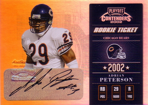 エイドリアン・ピーターソン NFLカード Adrian Peterson 2002 Playoff Contenders Rookie Ticket Autographs 161/360