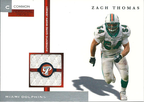 ザック・トーマス NFLカード Zach Thomas 2005 Tops Pristine Personal Pieces Common 094/500