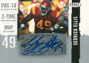 セドリック・エリス NFLカード Sedrick Ellis 2008 Sage Hit Autographs