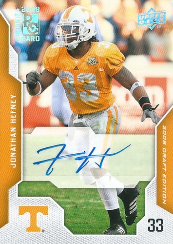 ジョナサン・ヘフネー NFLカード Jonathan Hefney 2008 UD NFL Draft Edition Autographs