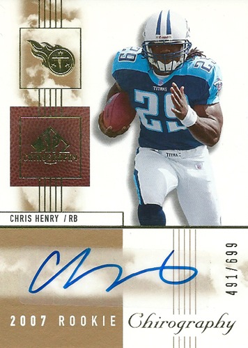 クリス・ヘンリー NFLカード Chris Henry 2007 SP Chirography Rookie Autographs