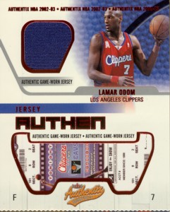 Lamar Odom　2002/03 Fleer Authentix Jersey Authentix
