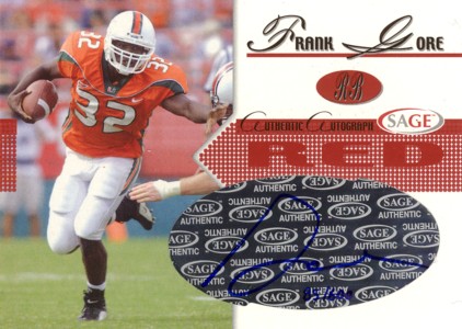 Frank Gore 2005 SAGE Autographed Autographs Red 600枚限定！