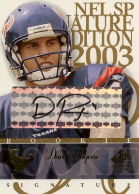 Dave Ragone 2003 SP Signature Autographs Black Ink