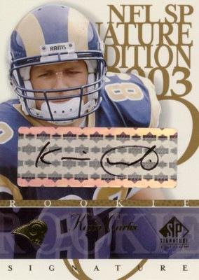 Kevin Curtis 2003 SP Signature Autographs Black Ink