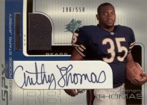 Anthony Thomas 2001 SPx Signed Rookie Jersey 550枚限定！