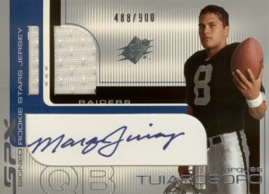 Marques Tuiasosopo 2001 SPx Signed Rookie Jersey 900枚限定！