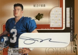 Jesse Palmer 2001 SPx Signed Rookie Jersey 900枚限定！