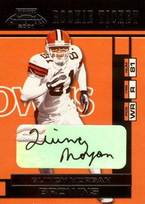 Quincy Morgan 2001 Playoff Contenders Rookie Ticket Autograph