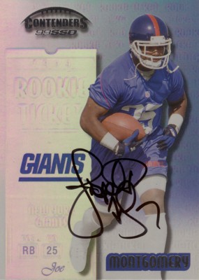 Joe Montgomery 1999 Playoff Contenders SSD Rookie Ticket Autograph