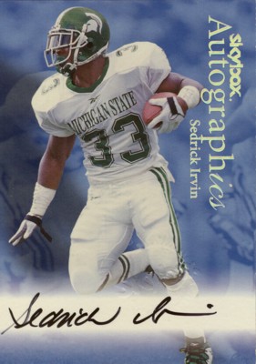 Sedrick Irvin 1999 Skybox Autographics