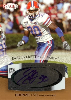 Earl Everett 2007 SAGE Autographs Bronze
