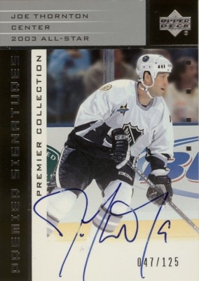 Joe Thornton 2002/03 UD Premier Collection Signatures Silver 125枚限定！