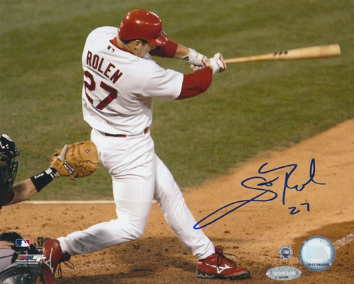 スコット・ローレン MLB 直筆サイン 8x10フォト （セントルイス・カージナルス バッティング）/ Scott Rolen