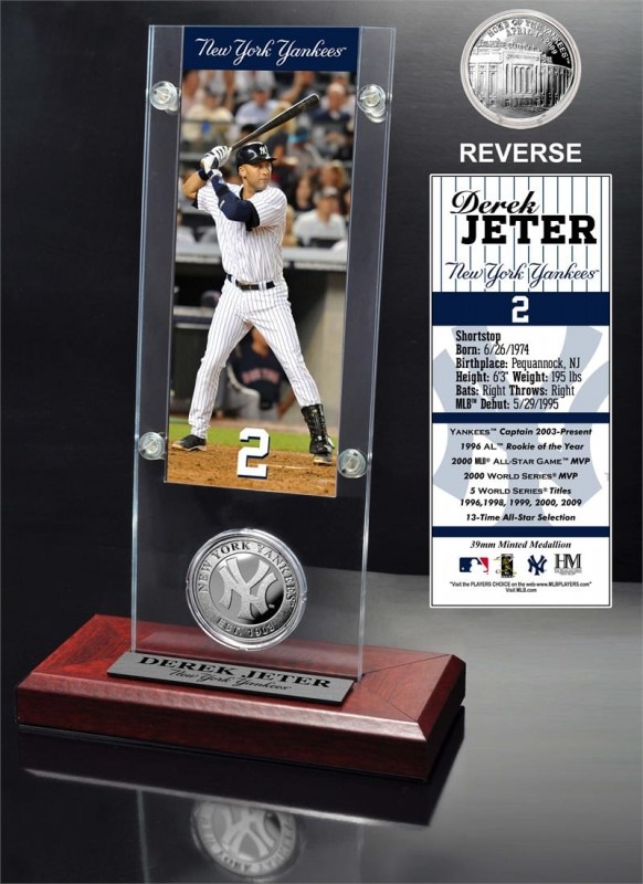 The Highland Mint (ハイランドミント) デレク・ジーター ニューヨーク・ヤンキース コイン入りアクリルデスクトップ (Derek Jeter Ticket and Minted Coin Acrylic Desktop)