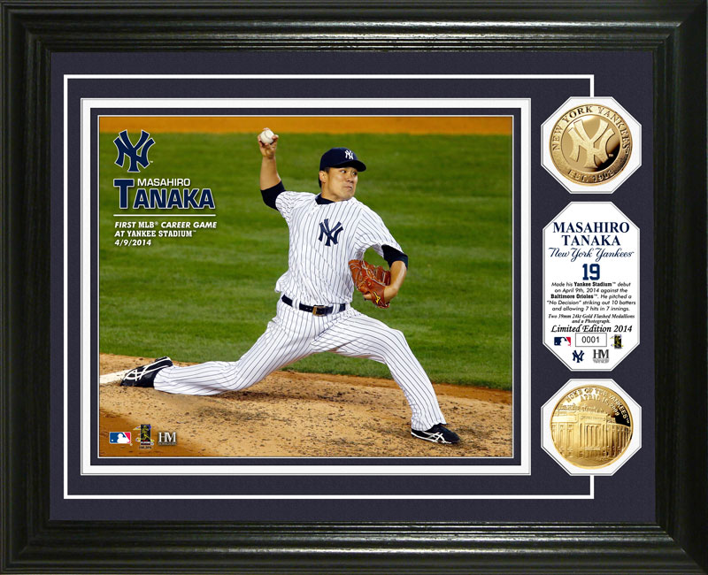 The Highland Mint (ハイランドミント) 田中将大 ニューヨーク・ヤンキース ヤンキー・スタジアムデビューゴールドコインフォトプラーク (Masahiro Tanaka Yankee Stadium Gold Coin Photo Mint)