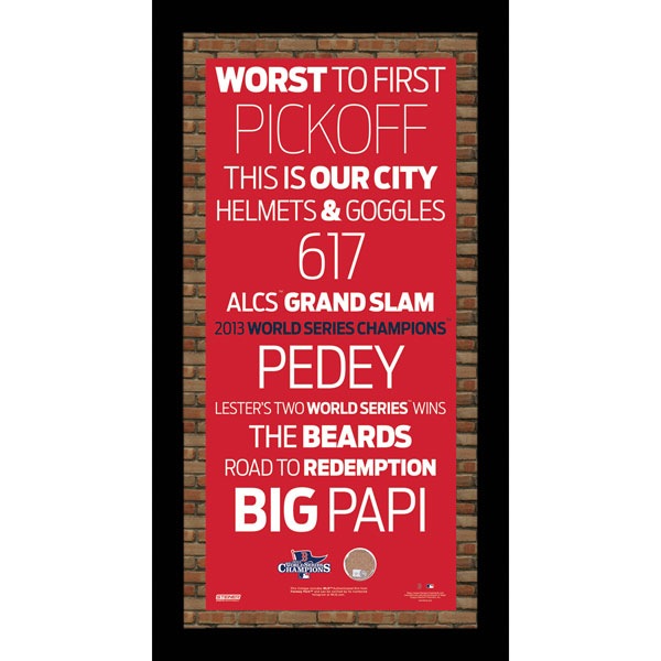 The Highland Mint (ハイランドミント) ボストン・レッドソックス 2013ワールドシリーズ優勝記念 実使用ダート入り 記念フォトプラーク (Framed Boston Red Sox 2013 World Series Champs Subway Sign Wall Art with Authentic Dirt)