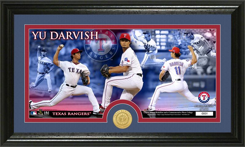 The Highland Mint (ハイランドミント) ダルビッシュ有 テキサス・レンジャーズ ブロンズコインパノラマフォトプラーク (Yu Darvish Bronze Coin Panoramic Photo Mint) ★4/28入荷！