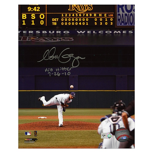 マット・ガーザ 直筆サインフォト 8x10サイズ 「No Hitter 7/26/10」インスクリプション入り / Matt Garza
