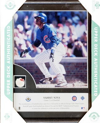 サミー・ソーサ・ゲームユーズド・ベースボール付フォトプラーク