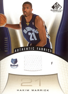 【ハキム・ウォリック】2006/07 UD SP Game Used Goｌd Jersey 100枚限定！<072/100>Hakim Warrick【ＮBＡ カード】