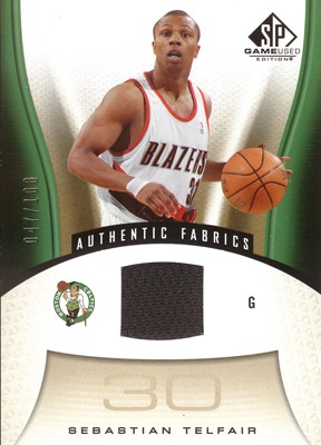 【セバスチャン・テルフェアー】2006/07 UD SP Game Used Goｌd Jersey 100枚限定！<047/100>Sebastian Telfair【ＮBＡ カード】